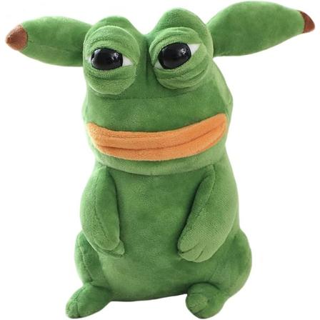 Nukkuva sammakko pehmolelu söpö lelu luova sammakko täytetyt eläimet vihreä sammakko pehmolelu- halaus ja halaus pehmeällä kankaalla, 9,8'' (vain yli 