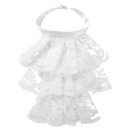 Womens Lace Jabot Detachable Ruffled Vintage Victorian Fake Collar Exotic Cosplay Fake Neck Choker Clubwear Steampunk Collar