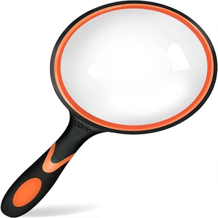 (Sort Orange)Læseforstørrelsesglas 100mm Stor Bærbar 10X Forstørrelse