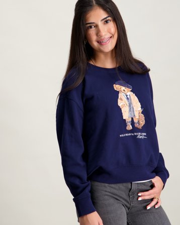 Polo Ralph Lauren Polo Bear Fleece Boxy Sweatshirt Blau Pullover Mädchen - Kids Brand Store