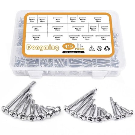 415 Stk Selvskærende Skruer Plade Metal Skrue Skruer Sortiment