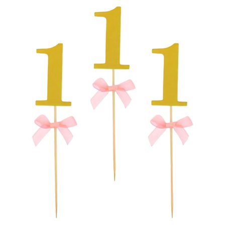 Partypicks 1 år Ljusrosa