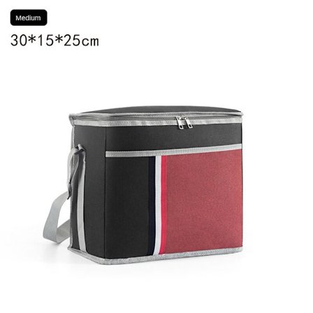 Lunchpaket, takeout, picknick, aluminiumfolie lunch box väska (Medium) Svart