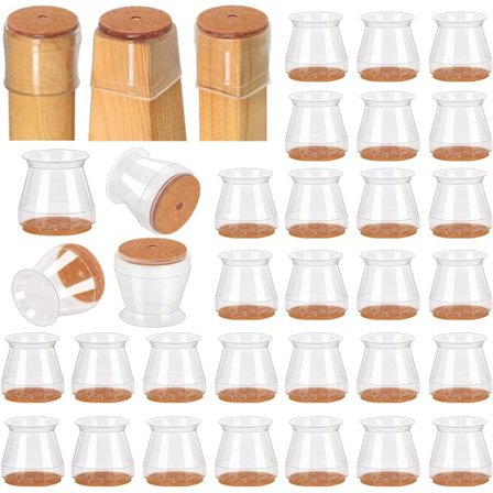 32 stk. stolbenbeskyttere til gulve i hårdt træ, silikone C