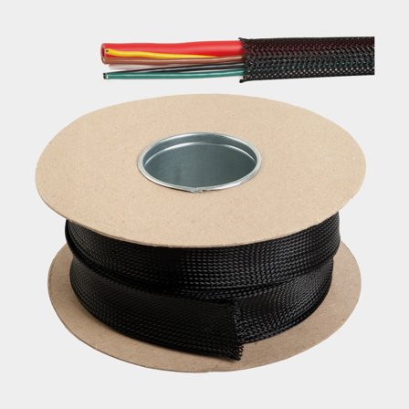 Kabelsok, Ø35 - 64 mm, 10 meter, geweven polyester, zwart