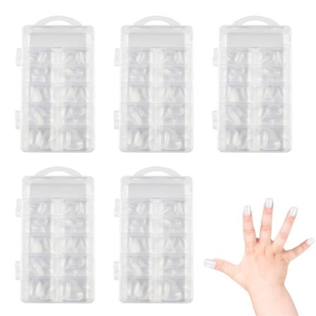 5 bokser med barnekunstnegler for små jenter, korte, fullstendige