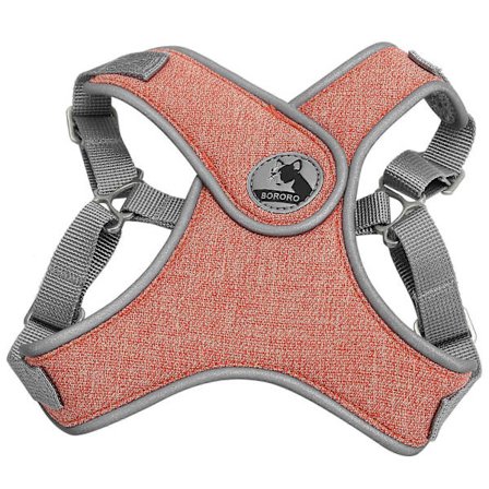 Reflekterande sele för husdjur med koppel, justerbar och ventilerande katt- och hundsele för utomhuspromenader, Orange L
