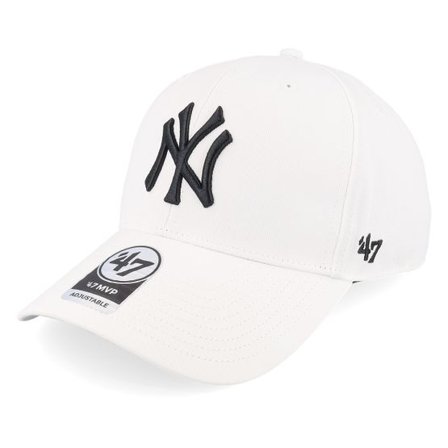 47 Brand - MLB Vit adjustable Keps - New York Yankees MLB Raised Basic Mvp White Adjustable @ Hatstore