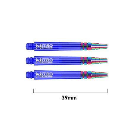 Red Dragon Darts Nitrotech Ionic Shafts 39mm Blue/Red/Green Polycarbonate 2 Sets (6 shafts) Professional Player Standard