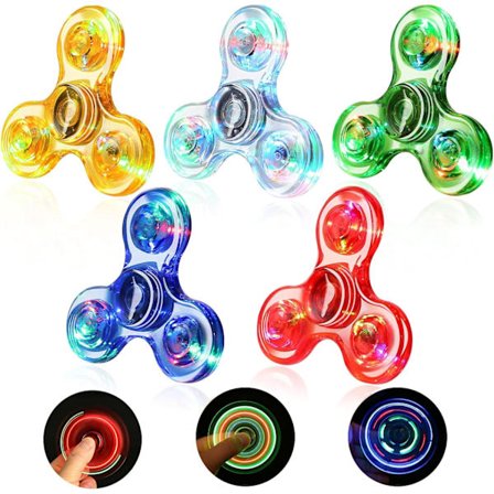 LED Fidget Spinnere - Lysende Partygaver & Stressreduserende Leker - Påskegaver til Barn 5-Pakning