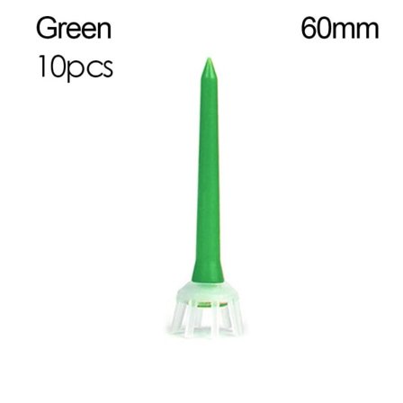 10 golf tees i grøn 60 mm
