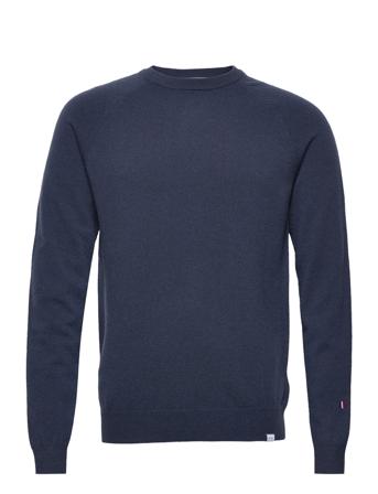 Ethan Wool Knit Neulepaita Pyöreä Kaula-aukko Navy Les Deux