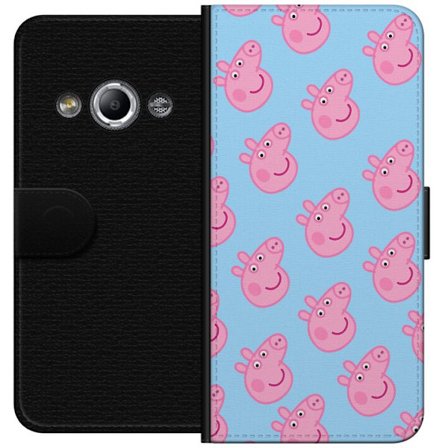 Kompatibelt Lommeboketui til Samsung Galaxy Xcover 3 Peppa Pig spedbarnsfigur i pastellfarger, søt tegnet barneillustrasjon med myk minimalistisk sti