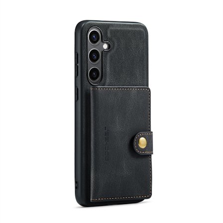 Läderplånbok med magnetiskt hållare för Galaxy S24 Plus