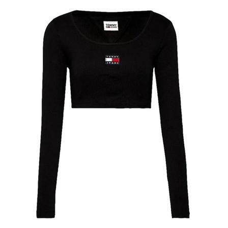 Tommy Jeans, Longsleeve T-shirt Dw 0Dw 13496 Zwart, Dames, Maat:M