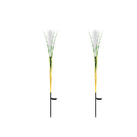 2-pack Solar Reed Lights - Soldrivna fiberoptiska Reed Lights - Varmvita - LED landskapslampor