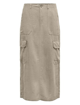 Onlmalfy-Caro Linen Long Skirt Pnt Beige ONLY