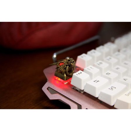 1 st Harts Handgjorda Key Cap 3D Stereoskopisk Mekanisk Tangentbord Keyboard För Gold Dragon Head Med Ring (Färg: 1st Key Cap)