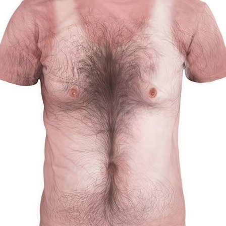 Herre 3D Digital Print Abstrakt Brysthår Mønster Kortærmet T-shirt, Casual Street Fashion Rund Hals Pullover