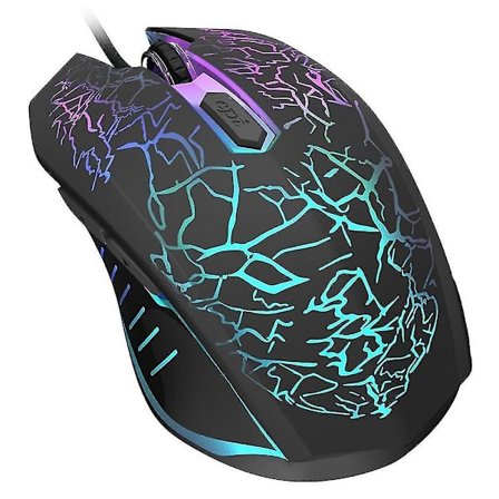 Sjq Gaming Mus Usb Wired 2400 Dpi Ergonomisk Gamer Mus Led Baggrundsbelyst