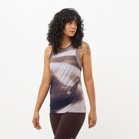 Salomon - T-Shirts Cross Drop Arm Tank Gfx W - Etherea / Astral Aura