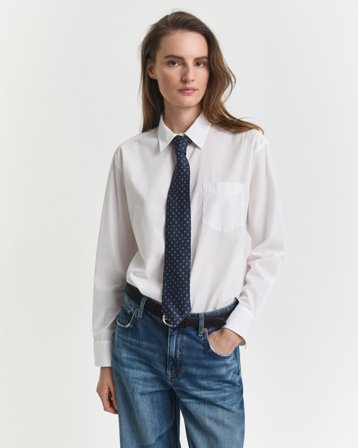 GANT Damen Regular Fit Classic Popeline Bluse (38) Weiß
