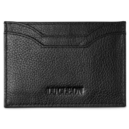 Slim Black Full-Grain Leather Card Holder for Men - Card Holders
