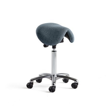 Sattelstuhl DERBY, Textilbezug hellblau