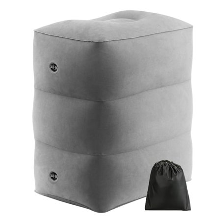 Oppblåsbar Fly Fotstøtte, Fly Barneseng | Justerbar Høyde Reise Fotstøttepute | Barnesete Forlenger for Fly