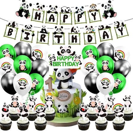 35 stk. Panda Tema Fødselsdagsfest Dekoration Sæt