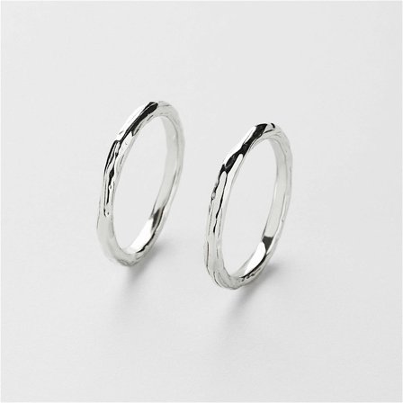 Textured Multipack ringe - Sterlingsilber