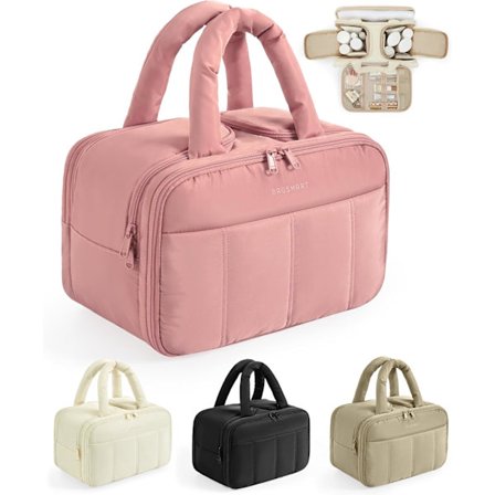 Meikkilaukku, tumman vaaleanpunainen, kevyt