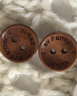 Träknapp Virkad av Farmor 15 mm mörkbrun