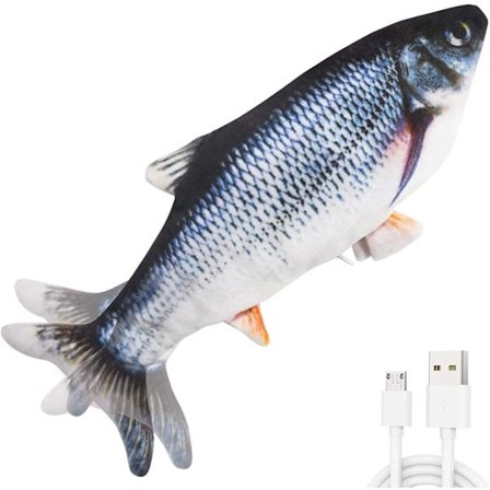 Katt leketøy elektronisk fisk leketøy bevegelig simulering, realistisk automat