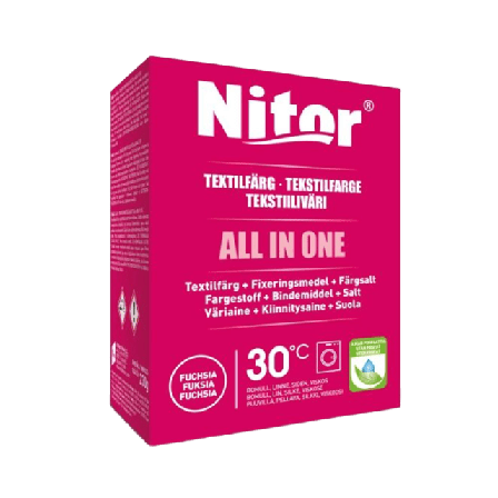Nitor Textilfärg All in One Fuchsia 230 g Klädvård Rosa 230G