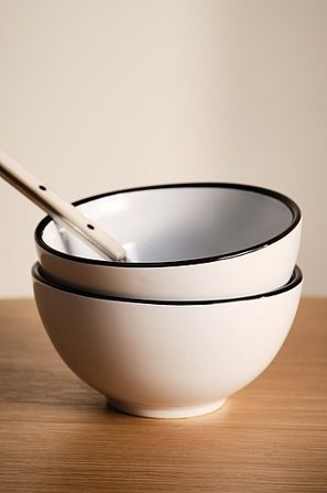 Jotex - Skål 2-pack Vit/svart ALVE - Köp Skålar hos Jotex