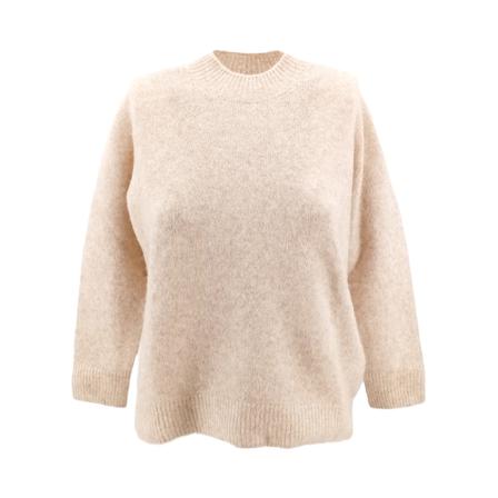 Roberto Collina, Round-neck Knitwear Beige, Dames, Maat:S