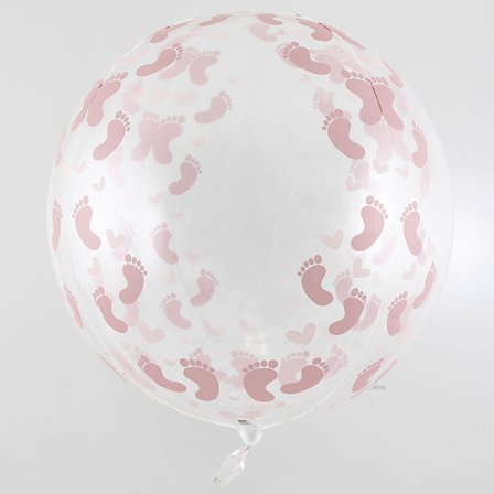 Pyöreä Folioilmapallo Vaaleanpunainen Jalanjälki