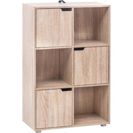 Träböcker - Bokhylla Oak - Bokhylla Modern - Bokhylla Med Dörrar