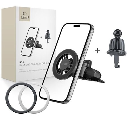 Tech-Protect N56 Magnetisk MafSafe bilholder for CD-spor - svart