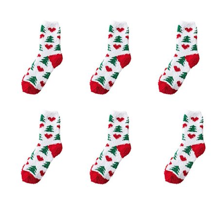 6paria jouluisia puuvillasukat Joulupukin sukat C C