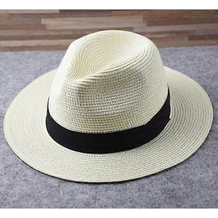 Stor Stråhatt Solhatt for Menn Stort Hode 62cm Panama Hatter Mann Utendørs Fiske Strand Sammenleggbar Jazz Topphatt Solkrem Visir Hatt 