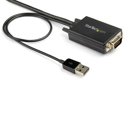 StarTech 2m VGA to HDMI Converter Cable with USB Audio Support & Power, Analog to Digital Video Adapter Cable to connect a VGA PC to HDMI Display,