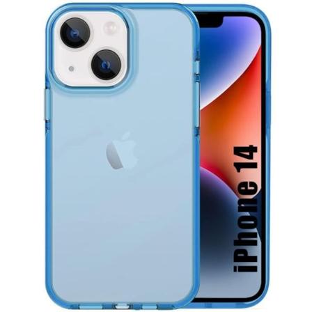 Silikone etui til iPhone 14 Beskyttelse Blød stødsikker Semi-Transparent Blå Blå