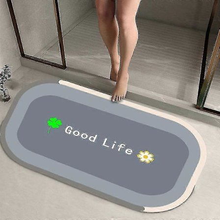 Pehmeät imukykyiset piimaalattialaatat, liukumattomat kylpyhuoneen lattiamatot, nopeasti kuivuvat liukumattomat matot 27,6 * 17 tuumaa 70 * 45 cm