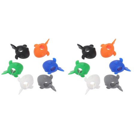 12 stk. silikone vinglasmarkører - fisk - til fester