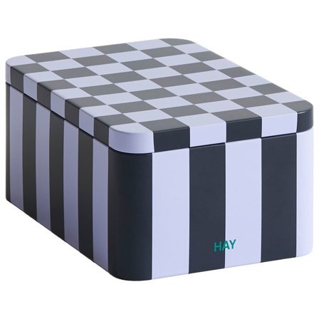 Hay Tin Container, small, dark blue/lavender