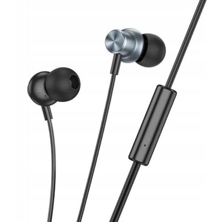 Huvudtelefoner - Hoco M110 trådade in-ear hörlurar, 3,5 mm jack, grå