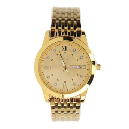 Herre-ur med Quartz-værk, Dag/Dato, Vandafvisende, Casual, Luksuriøst, Lysende, Mode, Dress-ur med Alloy-armbånd til Forretning, Guld