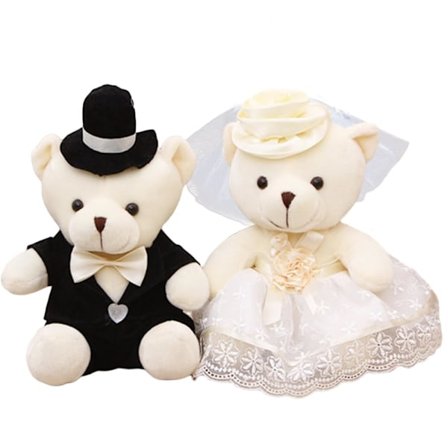 2 stk. utsøkte bryllupsbamser 15 cm brud og brudgom bamse sett bryllup og forlovelse bryllupsgaver